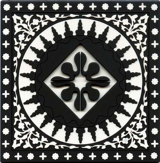 Set 2 onderzetters Coaster MOSAIC B&W, 9x9cm, 2pcs