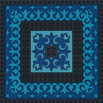 Set 2 onderzetters Coaster BLUE'S 3, 9x9cm, 2pcs
