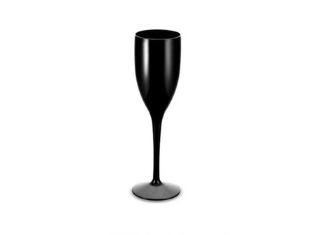 Set onbreekbare Champagneglazen (flut 12), zwart, 6 stuks, 12cl graduatie 10cl