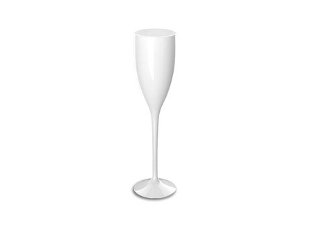 Set onbreekbare Champagneglazen (flut 12), wit, 6 stuks, 12cl graduatie 10cl