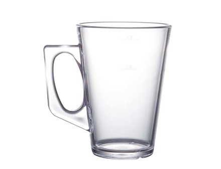 Tasse incassable avec anse PREMIUM, transparant clair, 1 pi&egrave;ce, 26cl