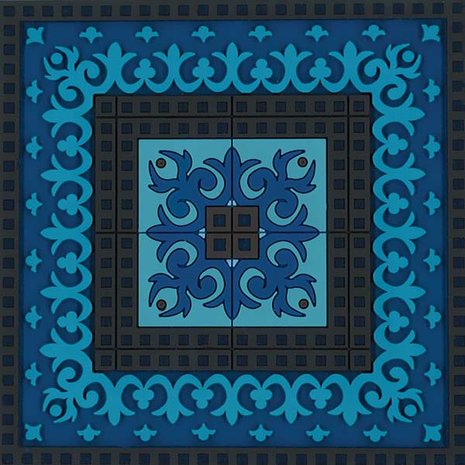 Set 2 onderzetters Coaster BLUE'S 3, 9x9cm, 2pcs