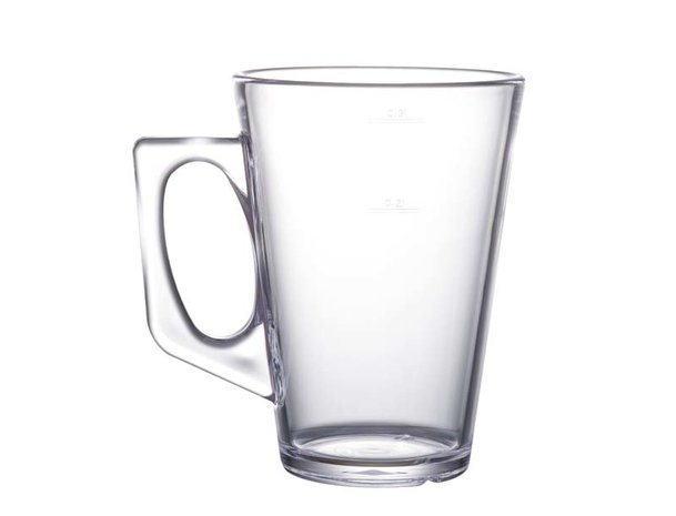 Tasse incassable avec anse PREMIUM, transparant clair, 1 pièce, 26cl